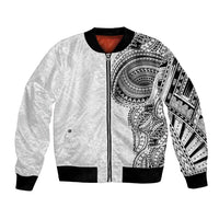 Traditional Polynesian Art Tattoos Bomber Jacket White Color - Polynesian Pride
