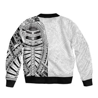 Traditional Polynesian Art Tattoos Bomber Jacket White Color - Polynesian Pride