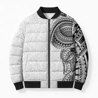 Traditional Polynesian Art Tattoos Bomber Puffer Jacket White Color - Polynesian Pride