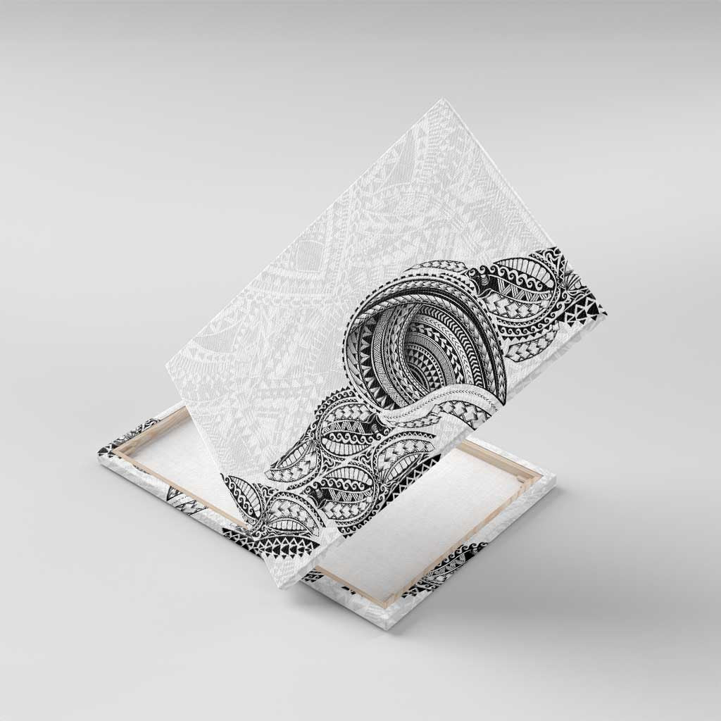 Traditional Polynesian Art Tattoos Canvas Wall Art White Color - Polynesian Pride