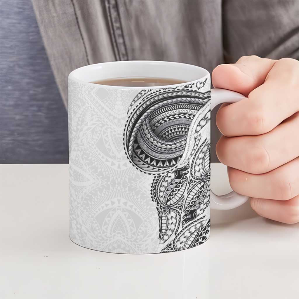 Traditional Polynesian Art Tattoos Ceramic Mug White Color - Polynesian Pride