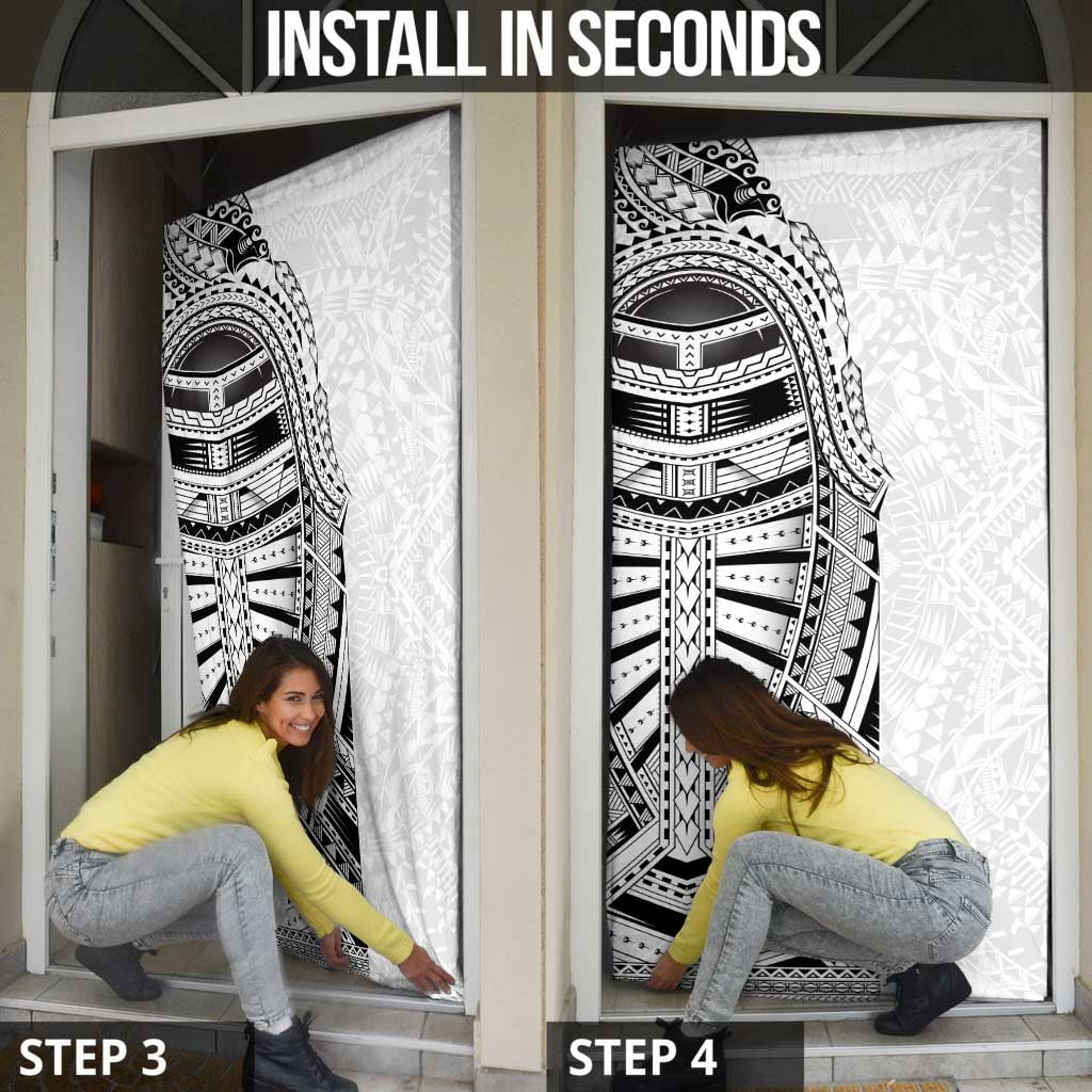 Traditional Polynesian Art Tattoos Door Cover White Color - Polynesian Pride