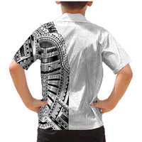 Traditional Polynesian Art Tattoos Family Matching Mermaid Dress and Hawaiian Shirt White Color - Polynesian Pride