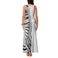 Traditional Polynesian Art Tattoos Family Matching Tank Maxi Dress and Hawaiian Shirt White Color - Polynesian Pride