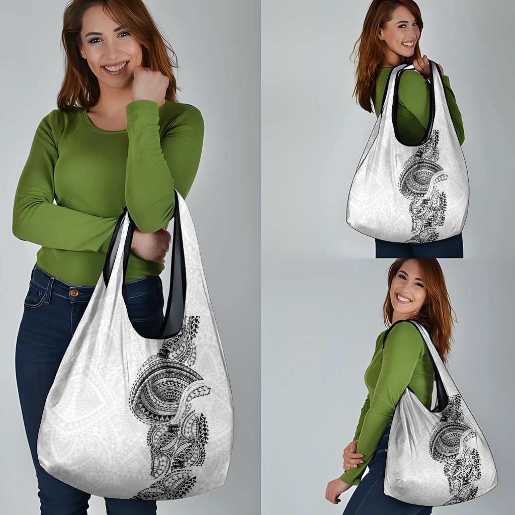 Traditional Polynesian Art Tattoos Grocery Bag White Color - Polynesian Pride