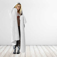 Traditional Polynesian Art Tattoos Hooded Blanket White Color - Polynesian Pride