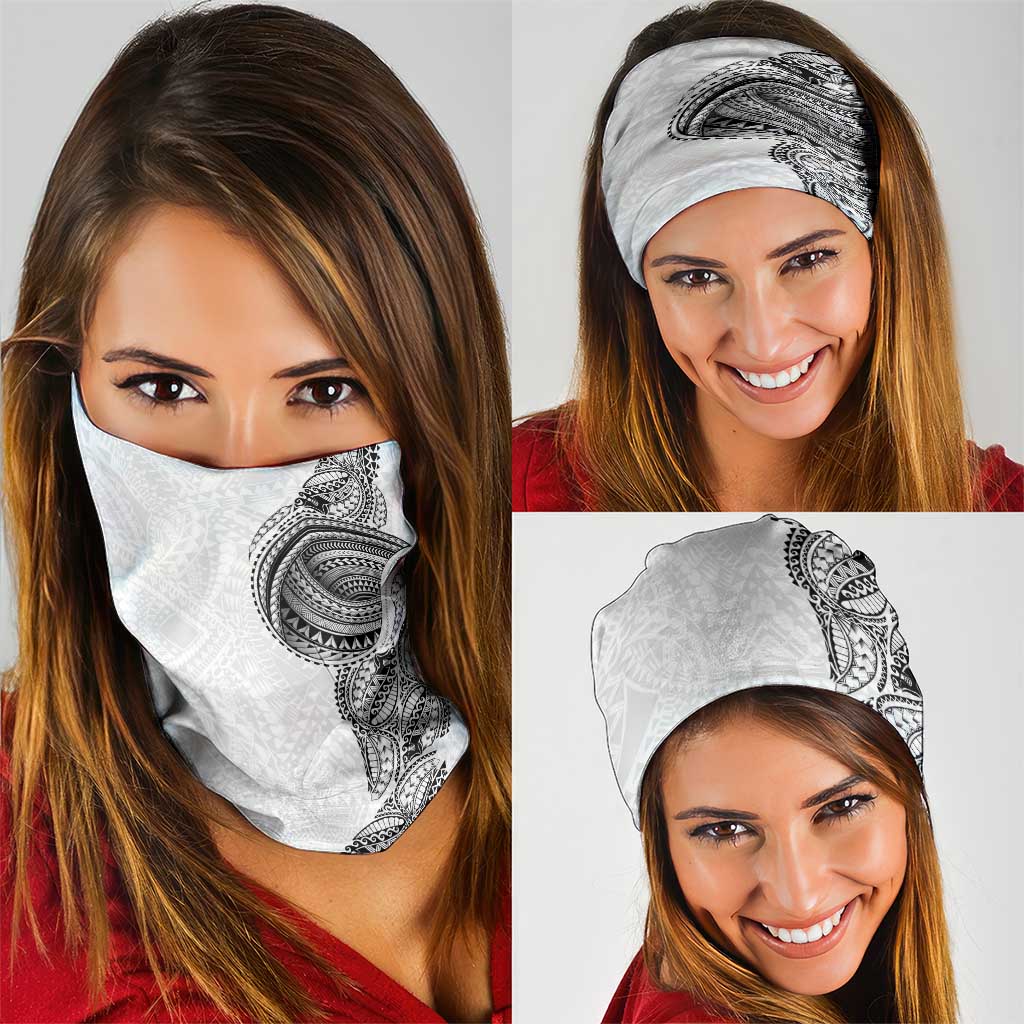 Traditional Polynesian Art Tattoos Neck Gaiter White Color - Polynesian Pride