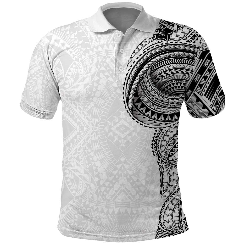 Traditional Polynesian Art Tattoos Polo Shirt White Color - Polynesian Pride