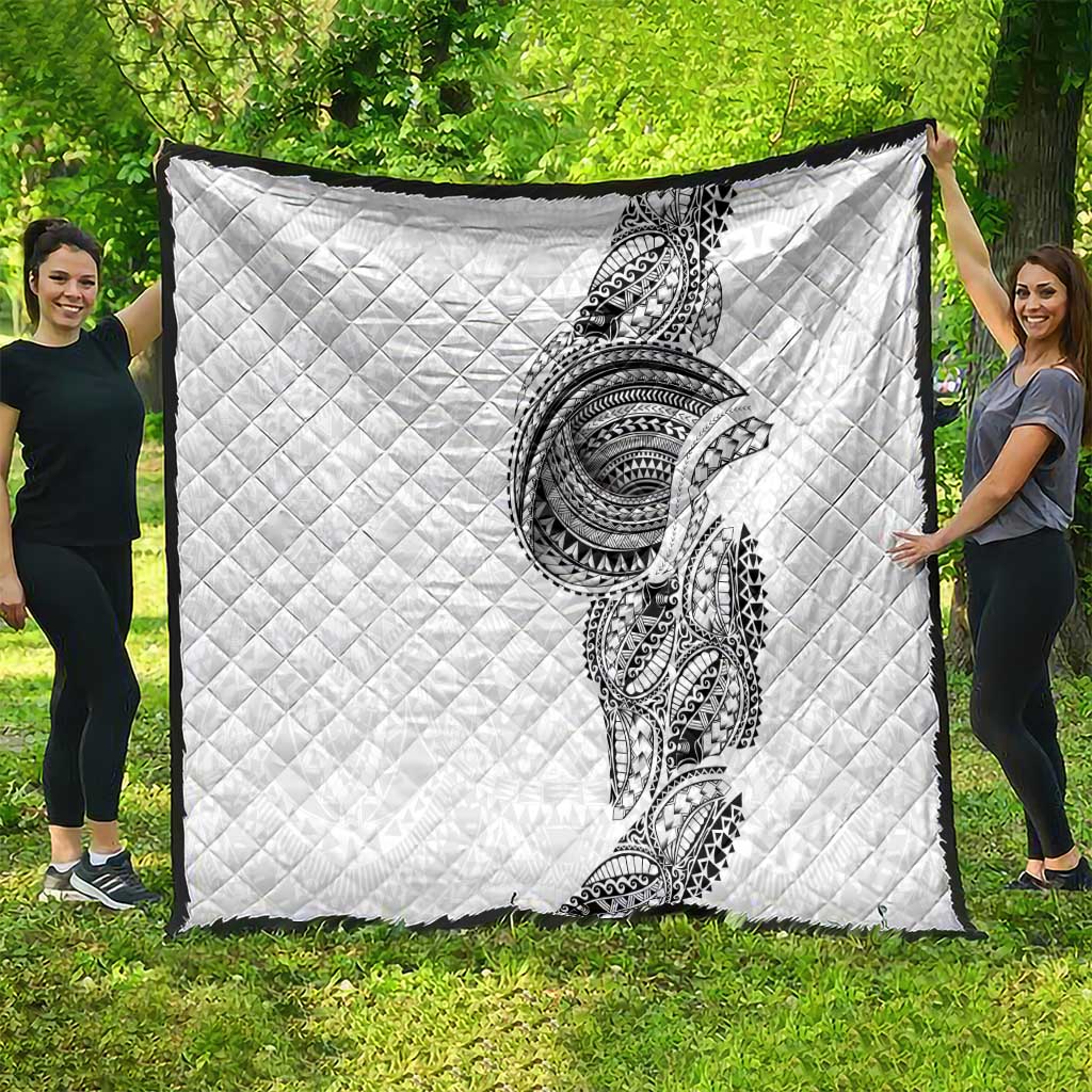 Traditional Polynesian Art Tattoos Quilt White Color - Polynesian Pride