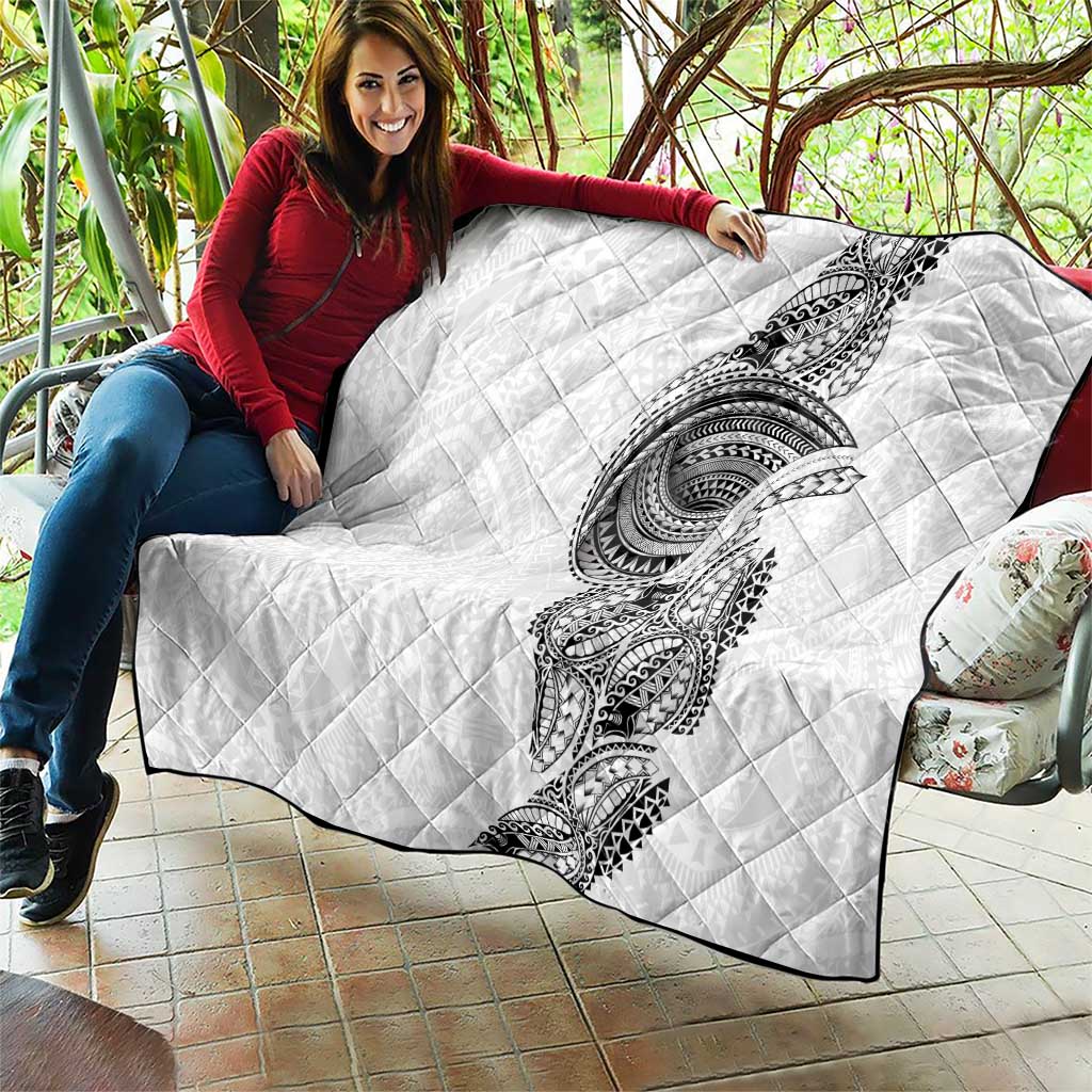 Traditional Polynesian Art Tattoos Quilt White Color - Polynesian Pride