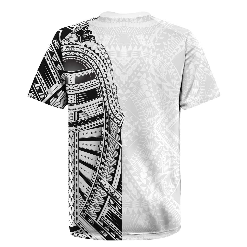 Traditional Polynesian Art Tattoos Rugby Jersey White Color - Polynesian Pride