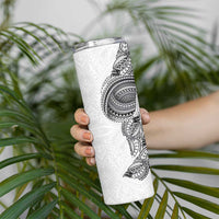 Traditional Polynesian Art Tattoos Skinny Tumbler White Color - Polynesian Pride