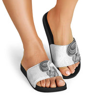 Traditional Polynesian Art Tattoos Slide Sandals White Color - Polynesian Pride