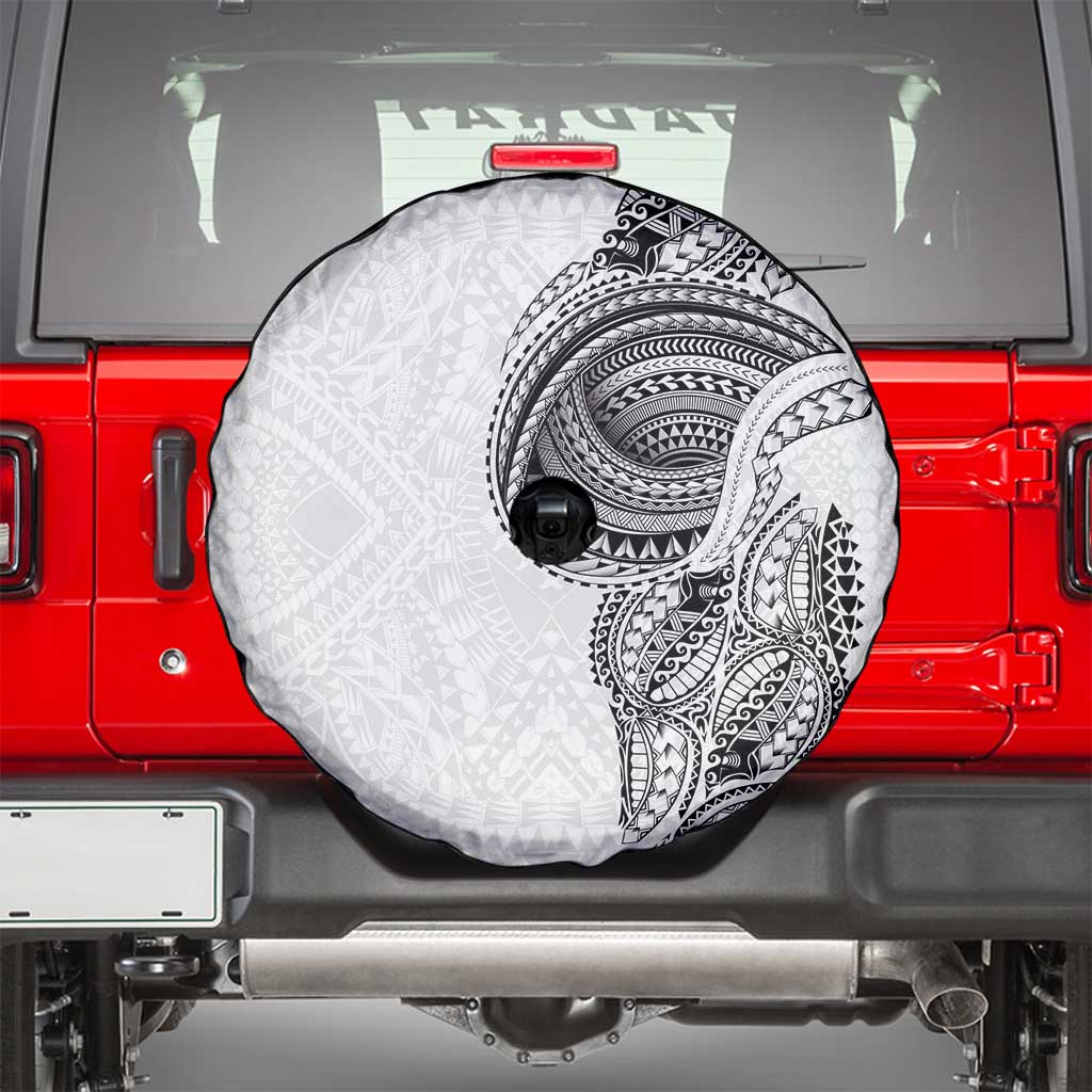 Traditional Polynesian Art Tattoos Spare Tire Cover White Color - Polynesian Pride