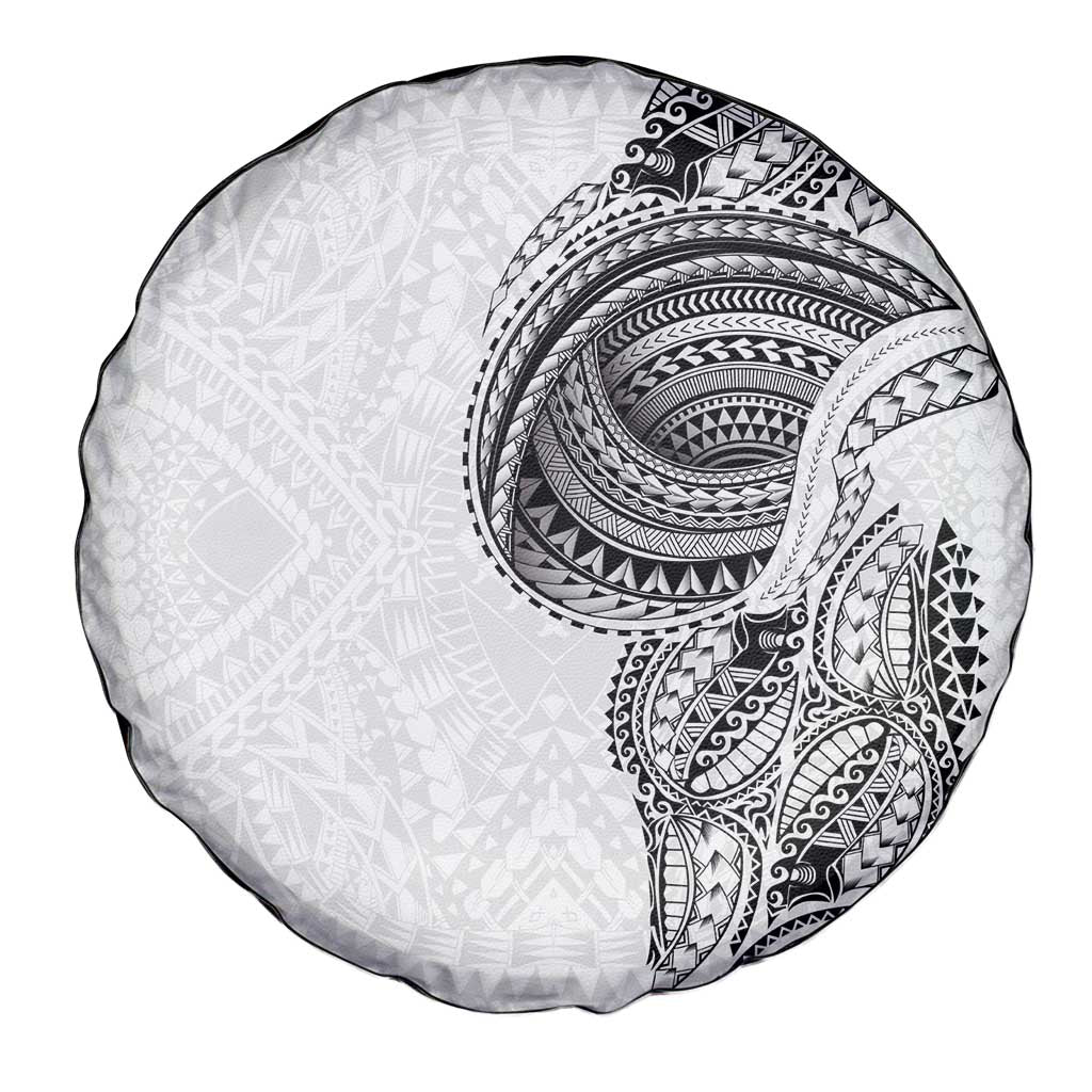 Traditional Polynesian Art Tattoos Spare Tire Cover White Color - Polynesian Pride