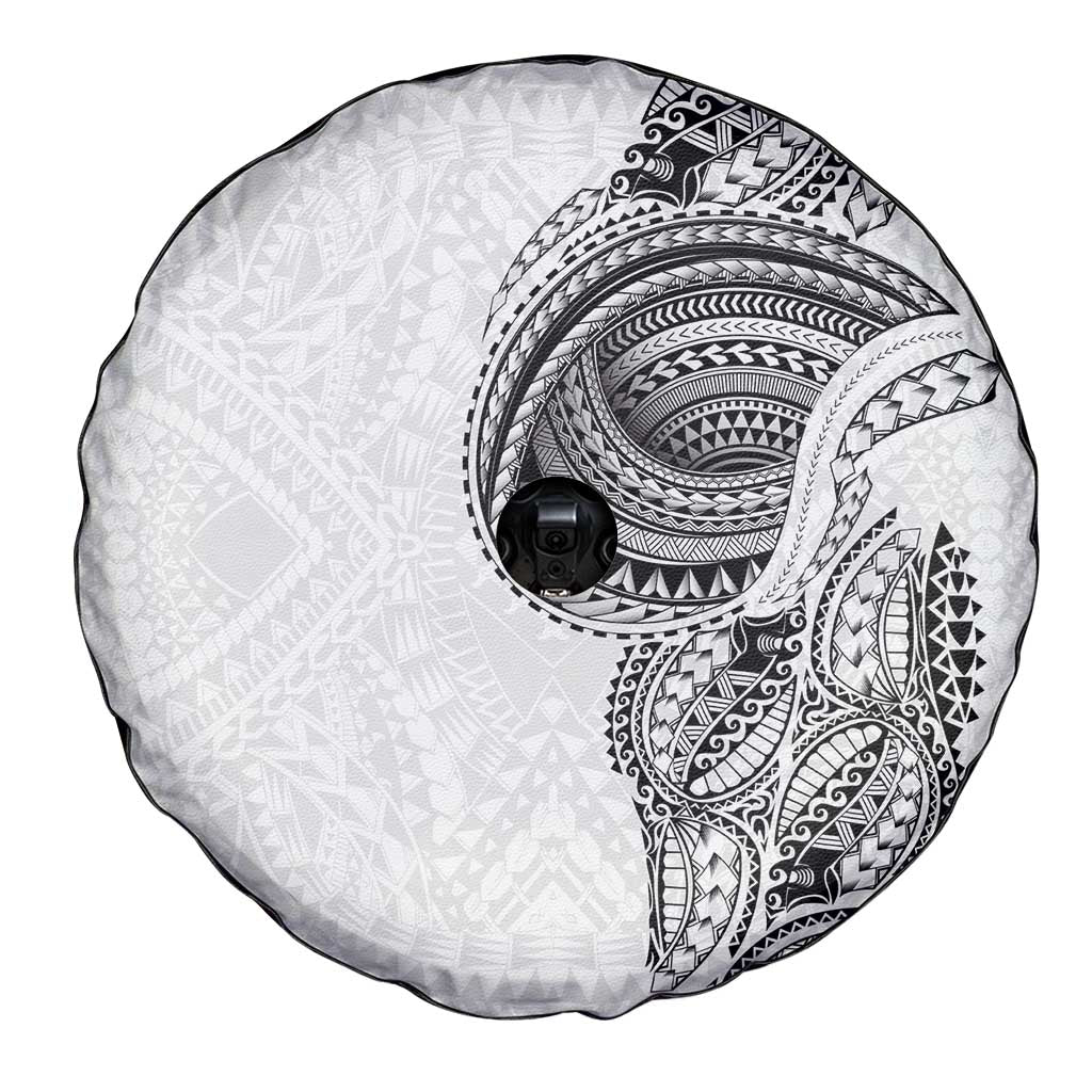 Traditional Polynesian Art Tattoos Spare Tire Cover White Color - Polynesian Pride