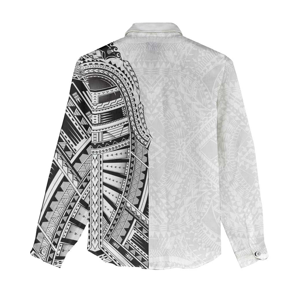 Traditional Polynesian Art Tattoos Women Casual Shirt White Color - Polynesian Pride