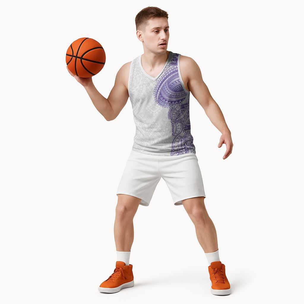 Traditional Polynesian Art Tattoos Basketball Jersey Purple Color - Polynesian Pride