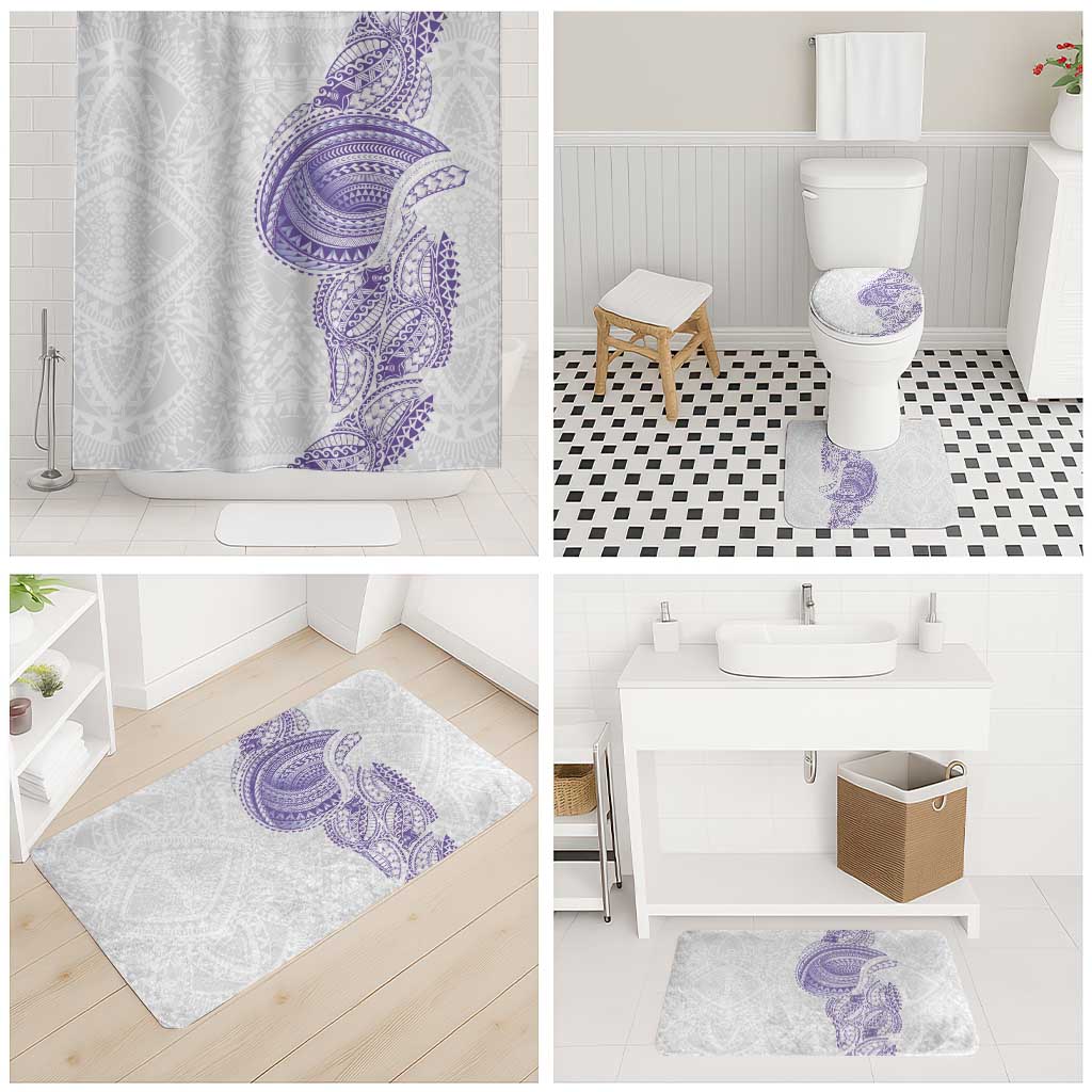 Traditional Polynesian Art Tattoos Bathroom Set Purple Color - Polynesian Pride
