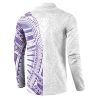 Traditional Polynesian Art Tattoos Button Sweatshirt Purple Color - Polynesian Pride