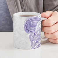 Traditional Polynesian Art Tattoos Ceramic Mug Purple Color - Polynesian Pride