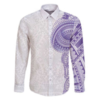 Traditional Polynesian Art Tattoos Family Matching Tank Maxi Dress and Hawaiian Shirt Purple Color - Polynesian Pride