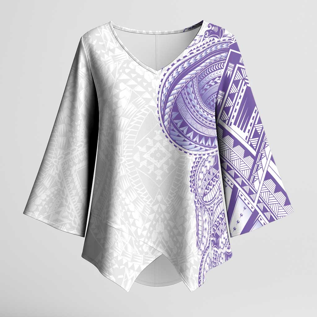 Traditional Polynesian Art Tattoos Kimono Sleeve Blouse Purple Color - Polynesian Pride