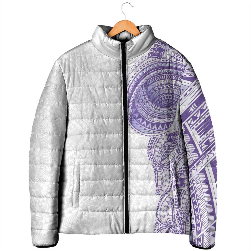Traditional Polynesian Art Tattoos Padded Jacket Purple Color - Polynesian Pride