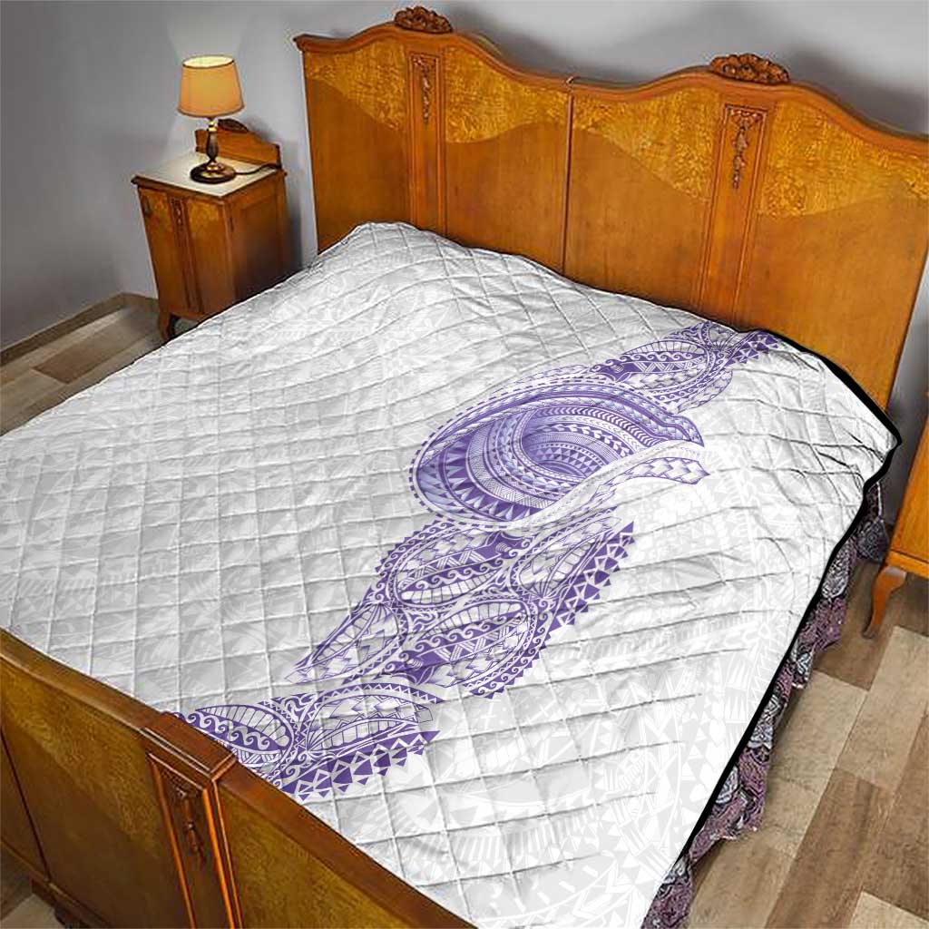 Traditional Polynesian Art Tattoos Quilt Purple Color - Polynesian Pride