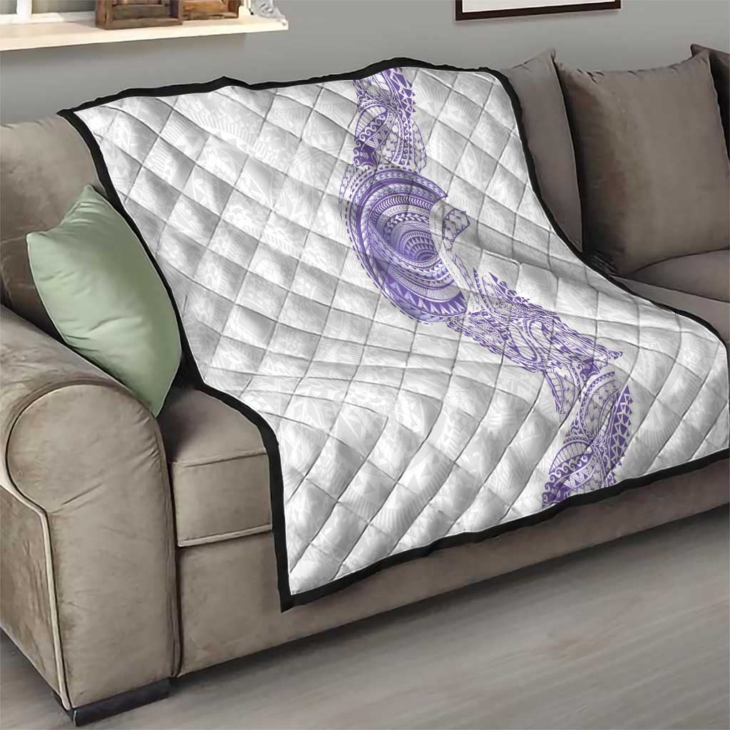 Traditional Polynesian Art Tattoos Quilt Purple Color - Polynesian Pride