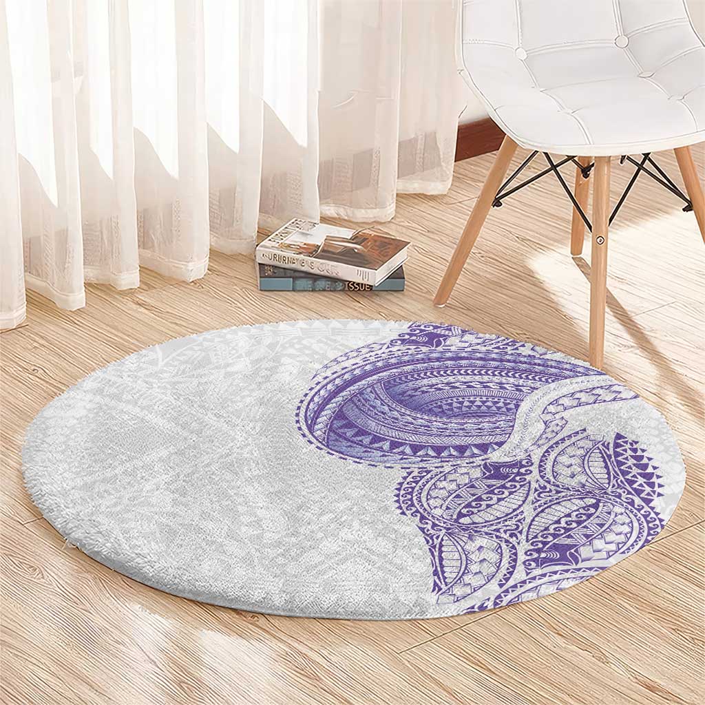 Traditional Polynesian Art Tattoos Round Carpet Purple Color - Polynesian Pride