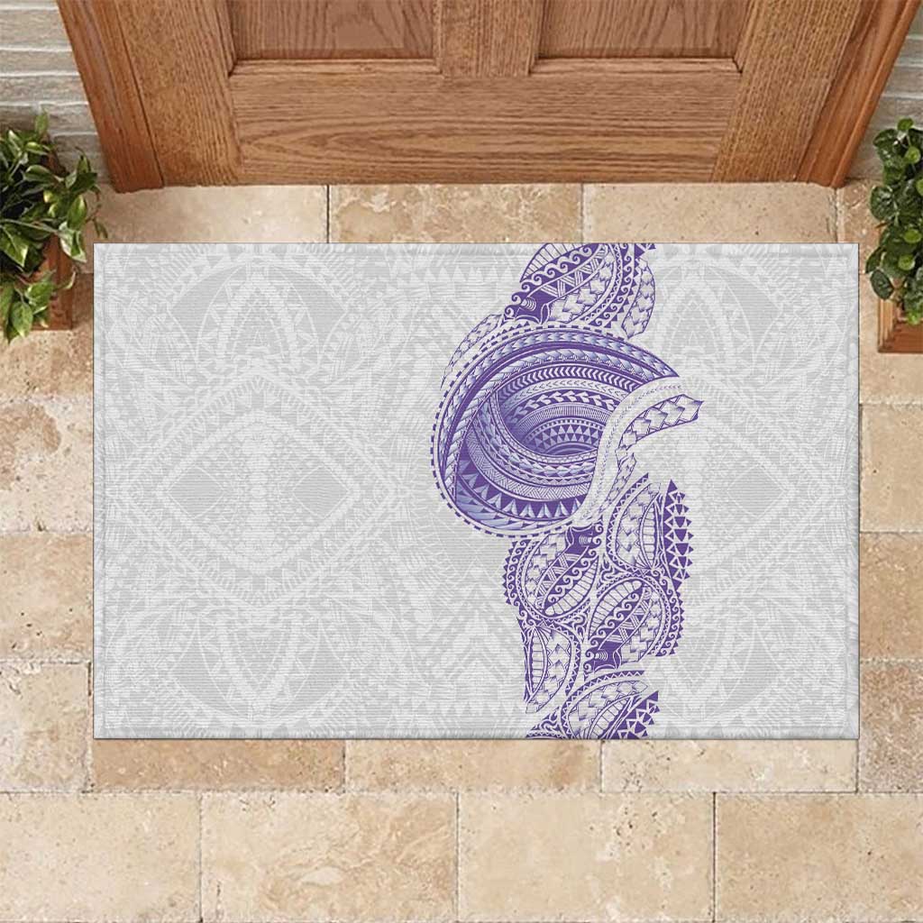 Traditional Polynesian Art Tattoos Rubber Doormat Purple Color - Polynesian Pride