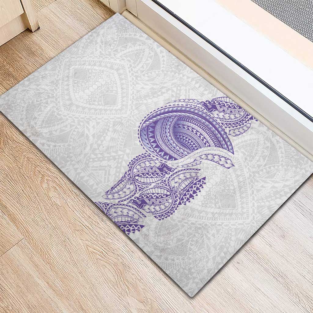 Traditional Polynesian Art Tattoos Rubber Doormat Purple Color - Polynesian Pride