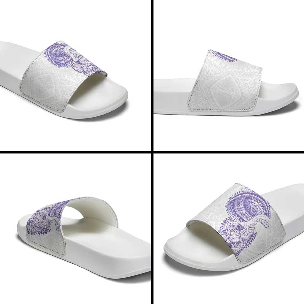 Traditional Polynesian Art Tattoos Slide Sandals Purple Color - Polynesian Pride
