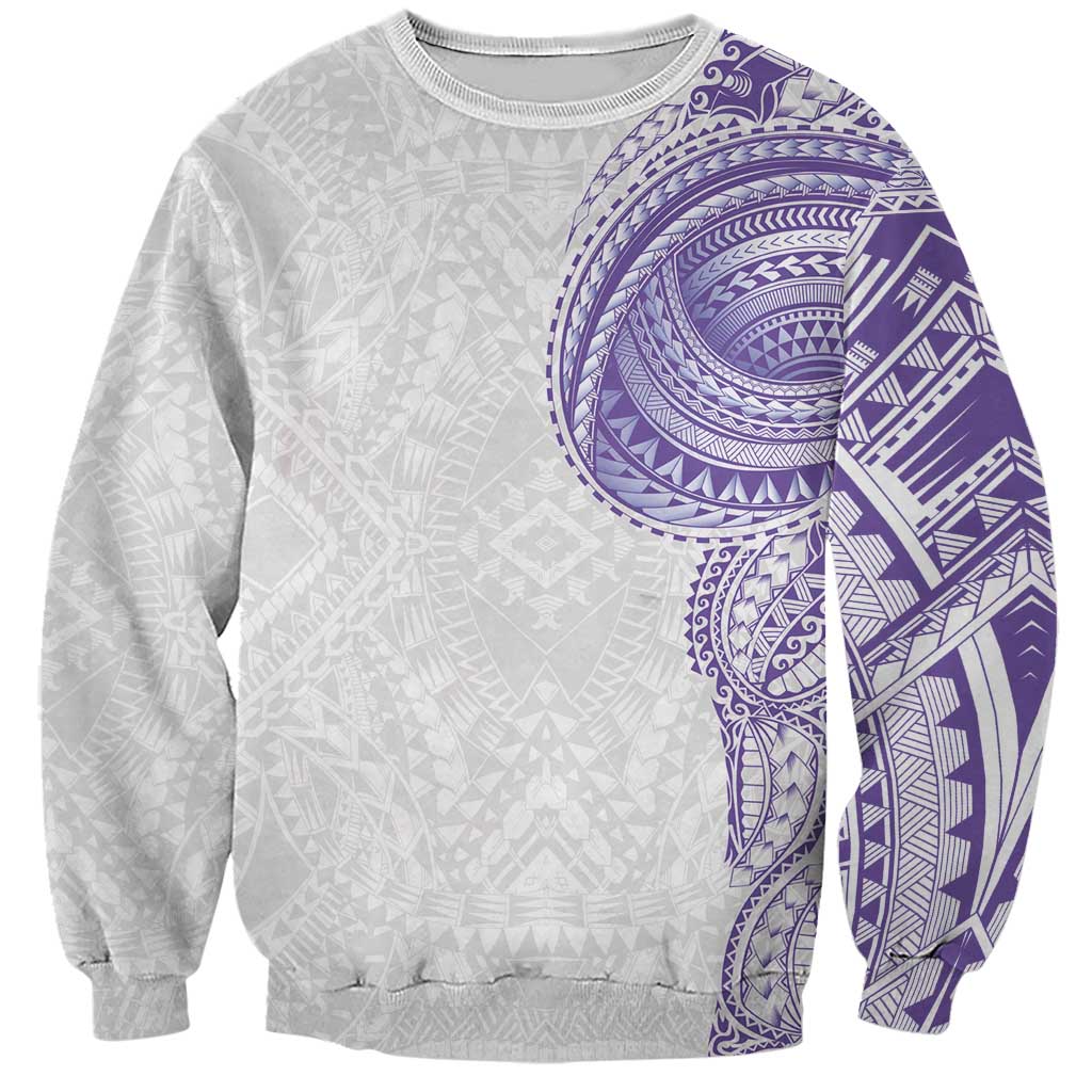 Traditional Polynesian Art Tattoos Sweatshirt Purple Color - Polynesian Pride