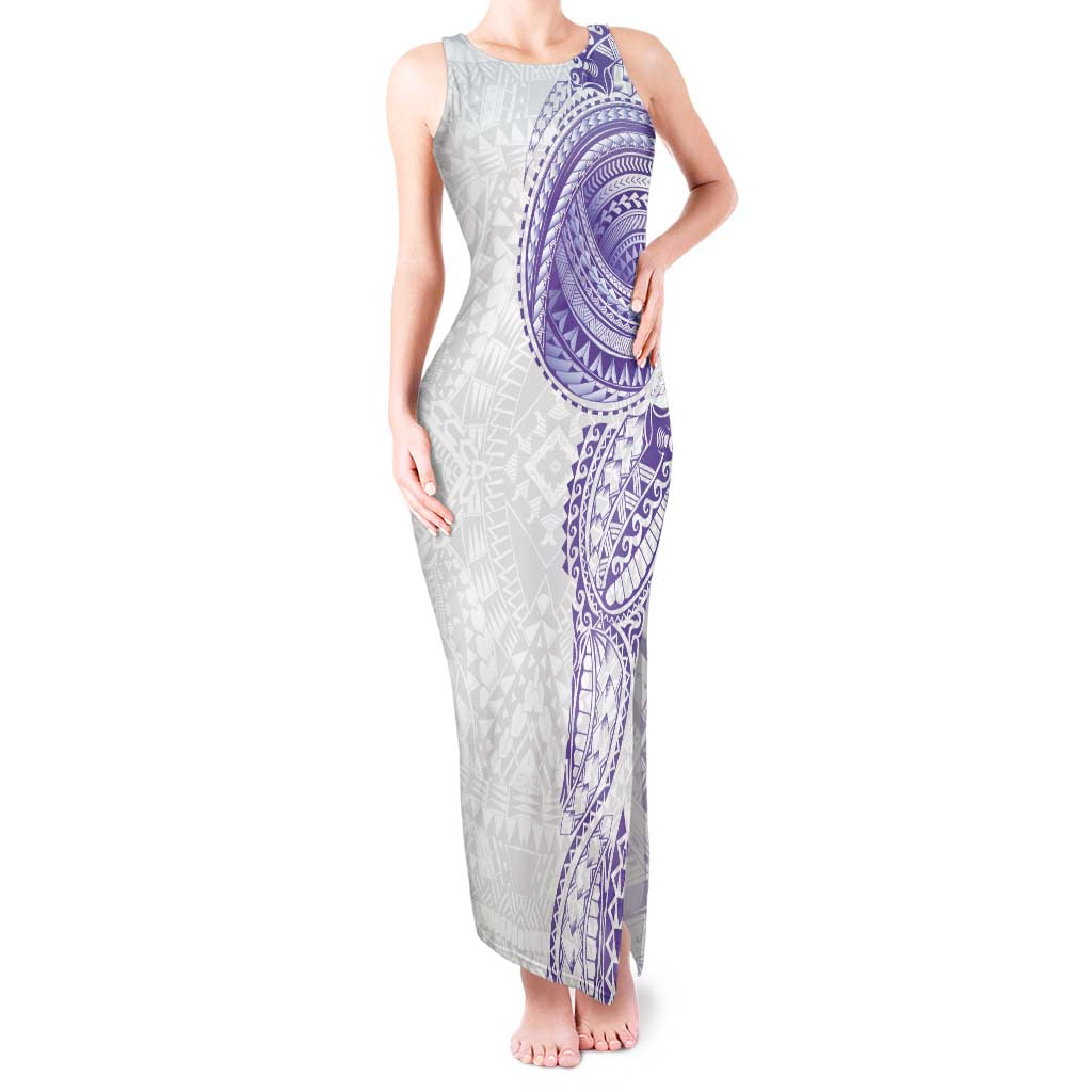 Traditional Polynesian Art Tattoos Tank Maxi Dress Purple Color - Polynesian Pride
