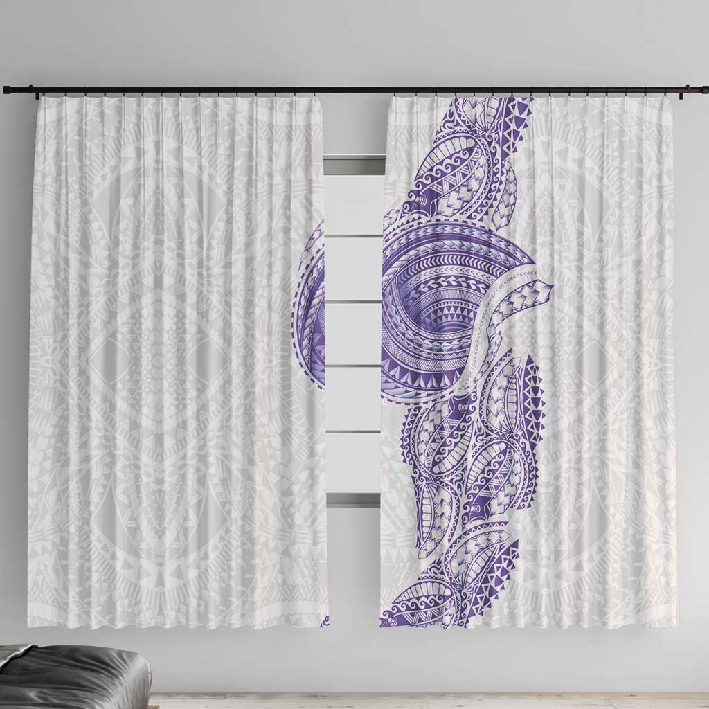 Traditional Polynesian Art Tattoos Window Curtain Purple Color - Polynesian Pride