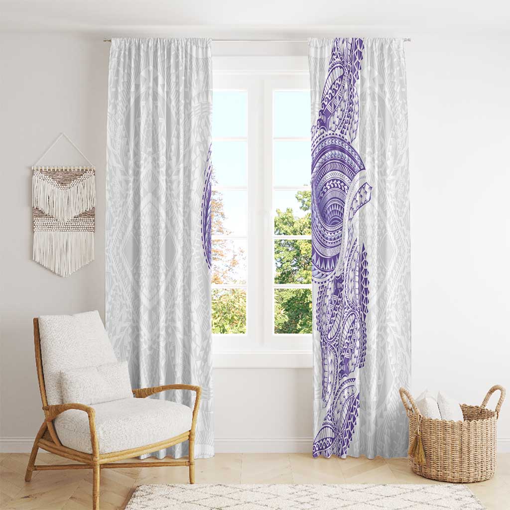 Traditional Polynesian Art Tattoos Window Curtain Purple Color - Polynesian Pride