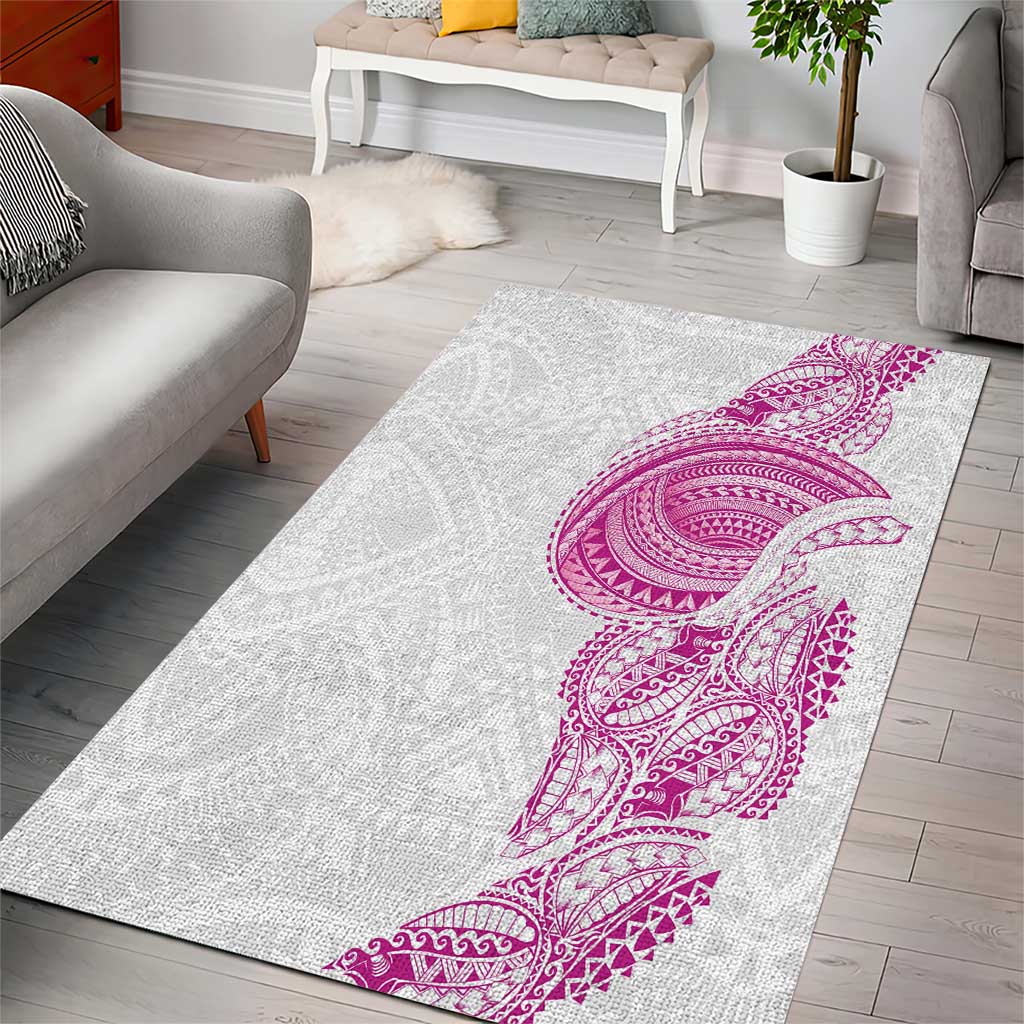 Traditional Polynesian Art Tattoos Area Rug Pink Color - Polynesian Pride
