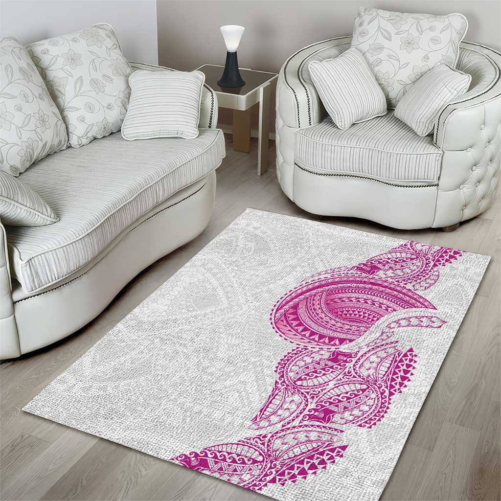 Traditional Polynesian Art Tattoos Area Rug Pink Color - Polynesian Pride