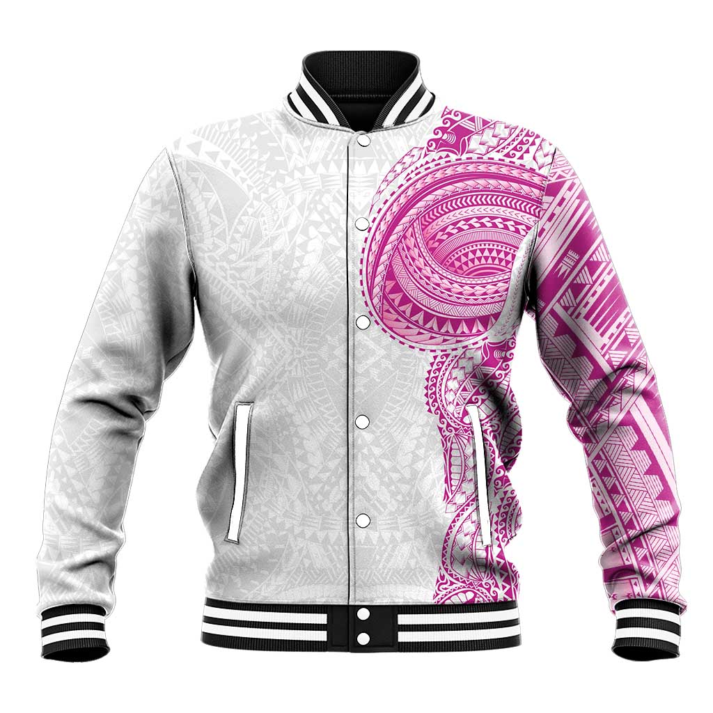 Traditional Polynesian Art Tattoos Baseball Jacket Pink Color - Polynesian Pride