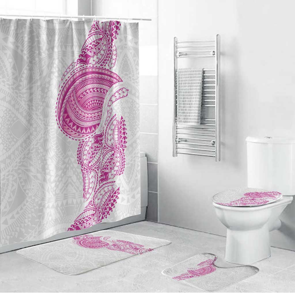 Traditional Polynesian Art Tattoos Bathroom Set Pink Color - Polynesian Pride