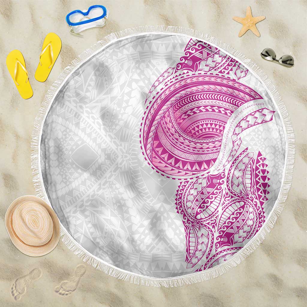 Traditional Polynesian Art Tattoos Beach Blanket Pink Color - Polynesian Pride