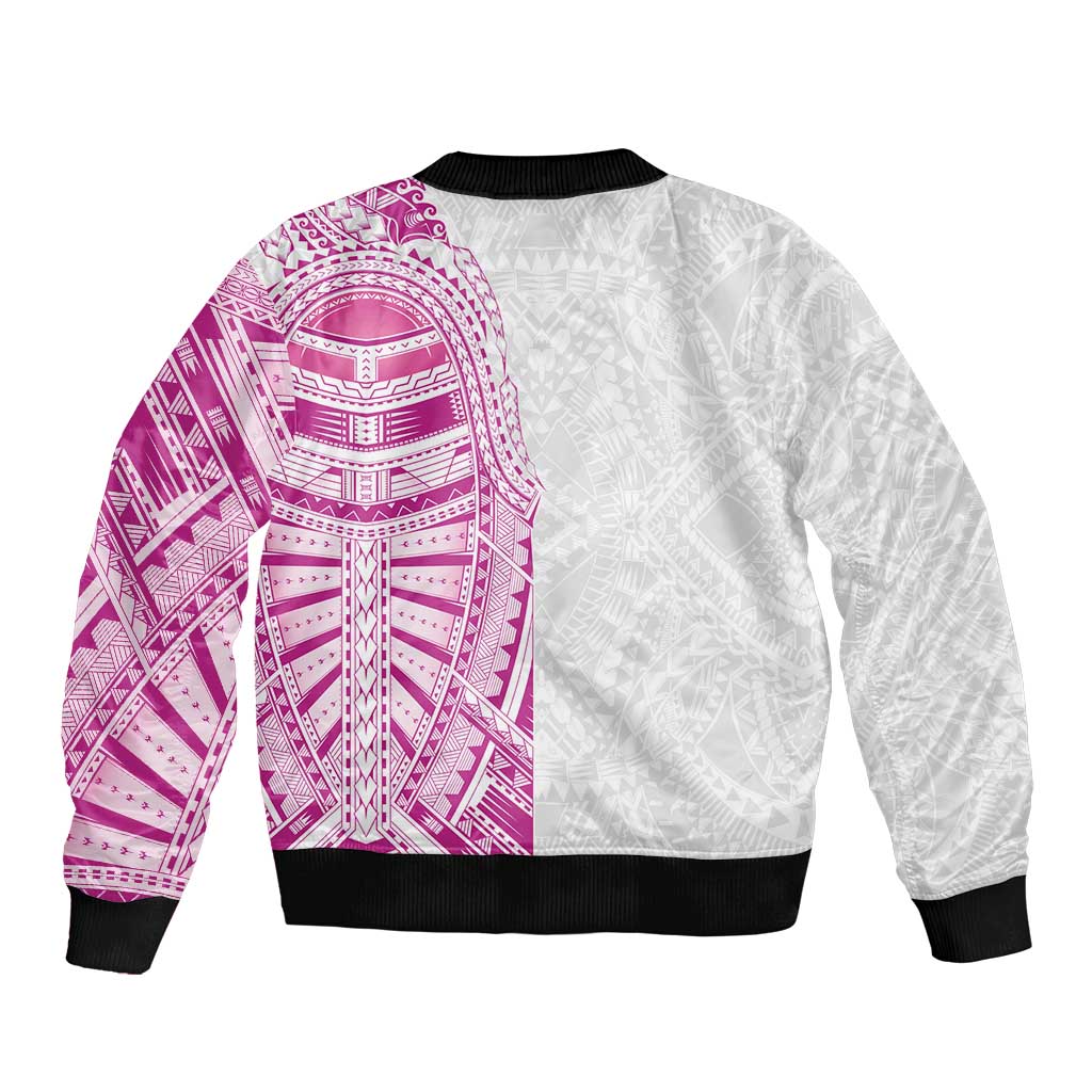 Traditional Polynesian Art Tattoos Bomber Jacket Pink Color - Polynesian Pride