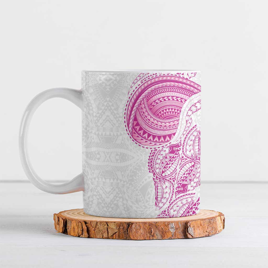 Traditional Polynesian Art Tattoos Ceramic Mug Pink Color - Polynesian Pride