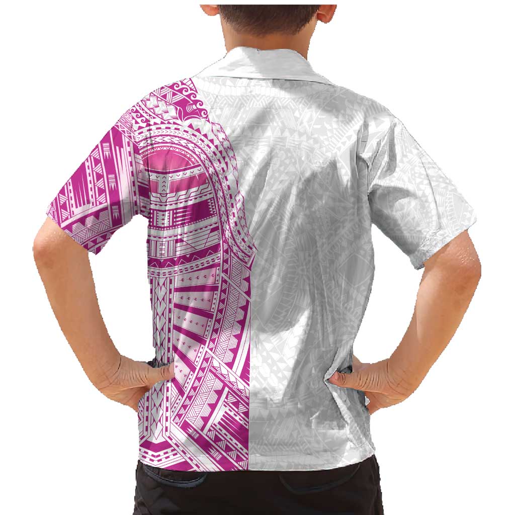 Traditional Polynesian Art Tattoos Family Matching Mermaid Dress and Hawaiian Shirt Pink Color - Polynesian Pride