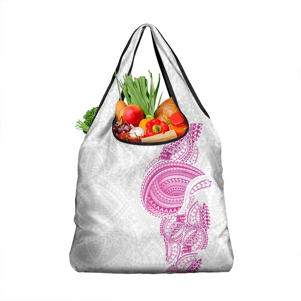 Traditional Polynesian Art Tattoos Grocery Bag Pink Color - Polynesian Pride