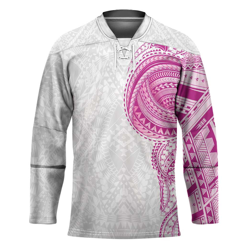 Traditional Polynesian Art Tattoos Hockey Jersey Pink Color - Polynesian Pride