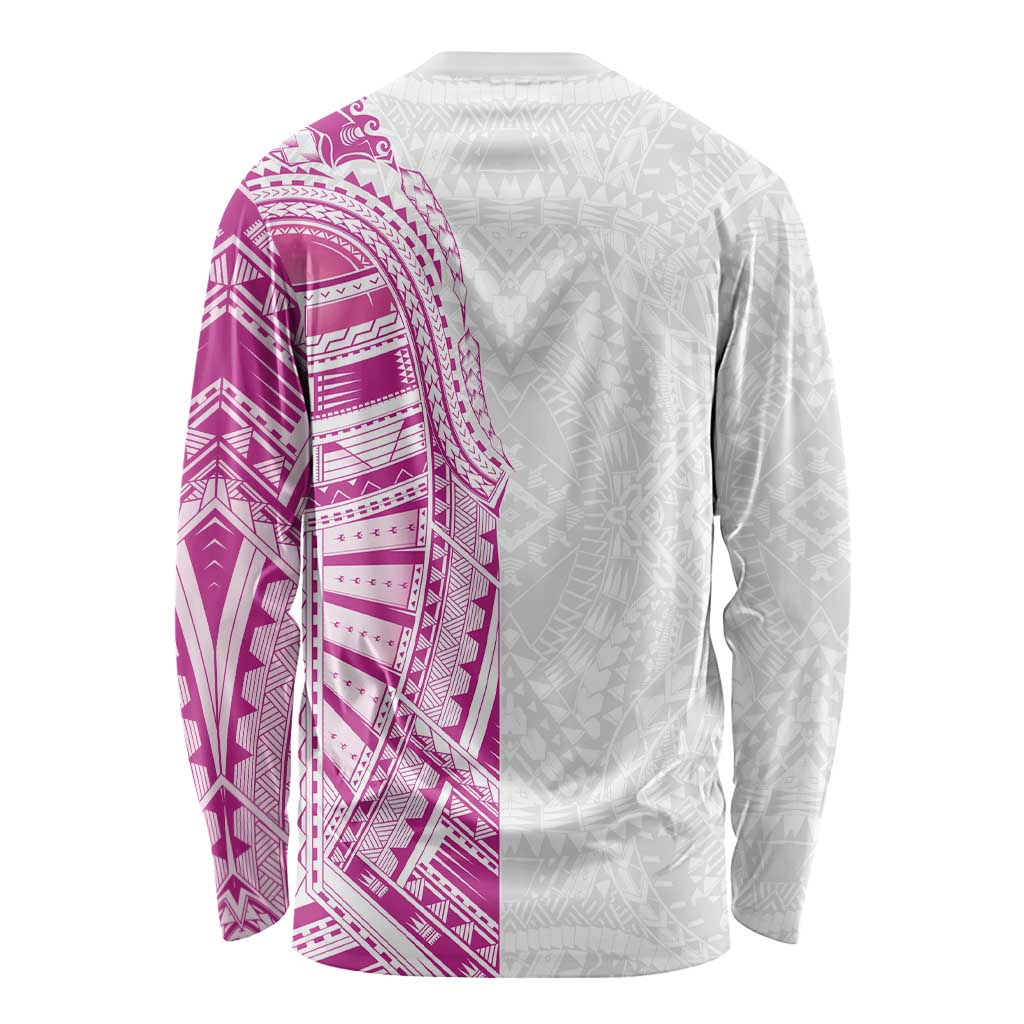 Traditional Polynesian Art Tattoos Long Sleeve Shirt Pink Color - Polynesian Pride