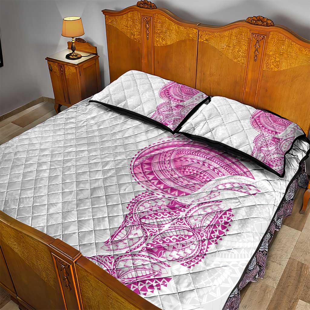 Traditional Polynesian Art Tattoos Quilt Bed Set Pink Color - Polynesian Pride